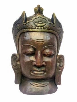 Máscara de Madera de Padmasambhava en Madera de Álamo