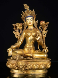 Green Tara Copper Statue - Compassion and Protection