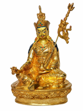 Padmasambhava Copper Statue with Gold Plating