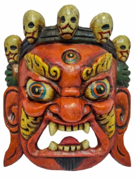 Máscara de Madera de Bhairav - Protector Mahakala