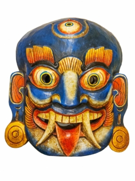 Máscara de Lakhe - Guardián de Madera de Álamo