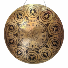 Gong de bronce resonante espiritualmente para la meditación y rituales