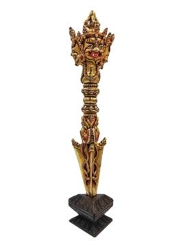 Powerful Copper Phurba Ritual Dagger &ndash; Gold-Plated Symbol of Cutting Through Obstacles