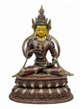 Vajrasattva Copper Statue with Oxidized Finish
