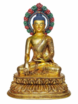 Statue en cuivre du Bouddha Shakyamuni pour l'illumination