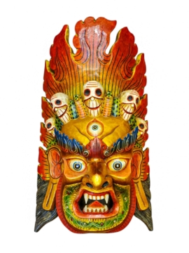 Colgante de Pared de Bhairav en Madera de Álamo