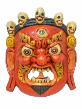 Máscara de Madera de Álamo Bhairab para Protección