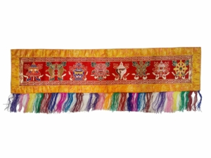 Tibetan Cochin Brocade Ashtamangala Wall Hanging