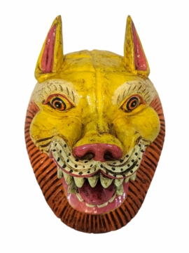 Máscara de León Tibetano - Madera de Álamo