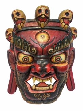 Máscara de Mahakala – Tallada a mano en álamo rojo
