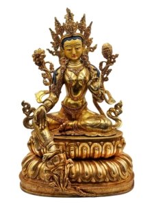 Green Tara Statue - Gold-Plated Copper 49cm