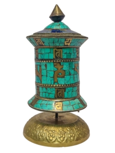 Brass Table Top Prayer Wheel for Blessings