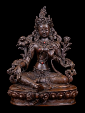 Statue en cuivre de Tara verte - 22 cm de Compassion