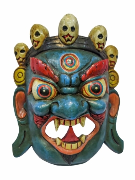 Máscara de Bhairav Mahakala en madera de álamo