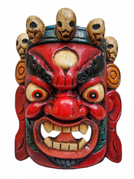 Máscara de madera de Bhairav colgante de pared de Nepal