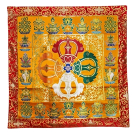 Cochin Brocade Table Cloth with Double Dorje Emblem