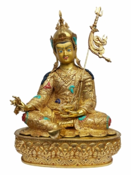 Padmasambhava Copper Statue with Painted Face