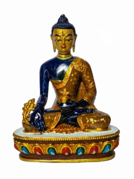 Healing Medicine Buddha Copper Miniature Statue