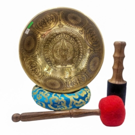 Seven Bronze Singing Bowl with Avalokitesvara