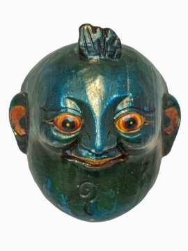 Máscara de Pared de Madera de Álamo del Vajrayana