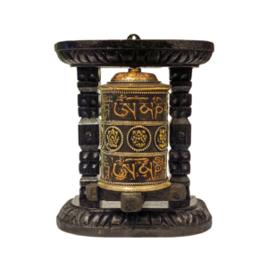 Wood and Brass Wall Prayer Wheel