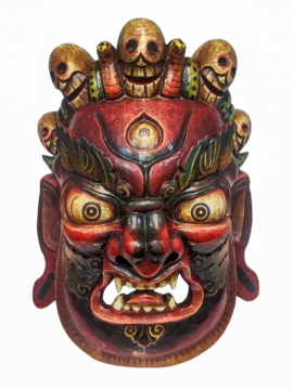 Máscara de Madera de Mahakala Bhairav para Colgar en la Pared