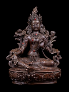 Premium Copper Statue of Green Tara – Goddess of Compassion and Swift Action