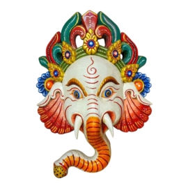 Máscara de Ganesh - Arte de álamo hecho a mano