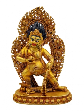 Black Dzambhala Copper Statue - Buddha of Wealth