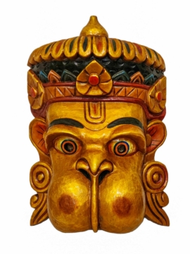 Máscara colgante de Hanuman en madera de álamo