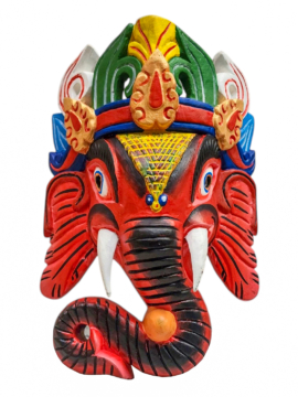 Colgante de pared de Ganesh en madera de álamo
