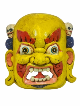Máscara de Bhairab en madera de álamo pintada