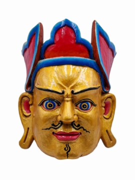 Máscara de madera de Padmasambhava en madera de álamo