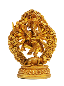 Estatua Miniatura de Ganesh en Cobre Hecha a Mano - Símbolo de Sabiduría y Nuevos Comienzos