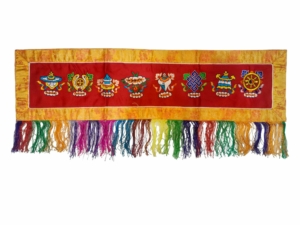 Cochin Brocade Wall Hanging: Ashtamangala Symbols
