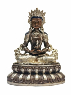 Aparimita Miniature Statue of Buddha - Copper, Long Life & Wisdom