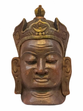 Máscara de Madera de Padmasambhava en Madera de Álamo