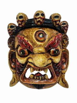 Máscara de Madera de Bhairav - Símbolo de Poder en Álamo