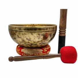 Jambati Singing Bowl - Seven Bronze Metal, Antique Finish