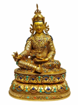 Padmasambhava Copper Statue - Gold Plated Finishing