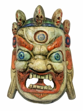 Máscara de Pared de Madera de Álamo Bhairab