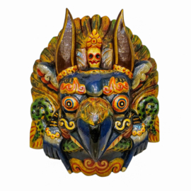 Máscara de Madera de Álamo de Garuda - Protector Divino del Águila