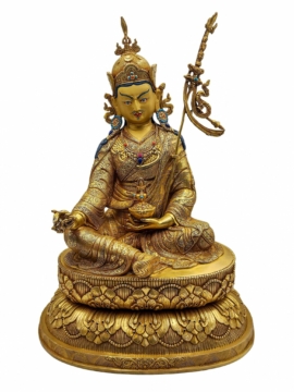 Copper Padmasambhava Statue - Gold Plated Finishing