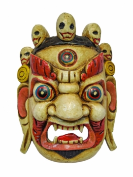 Máscara de Bhairav Mahakala en madera de álamo blanco