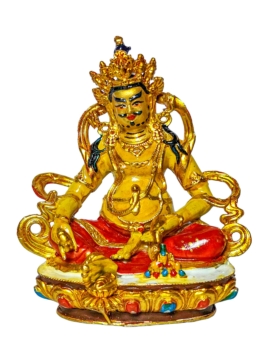 Premium Yellow Jambhala Copper Miniature Statue - Embrace Generosity and Abundance