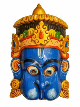 Máscara de Madera de Hanuman - Artesanía en Madera de Álamo