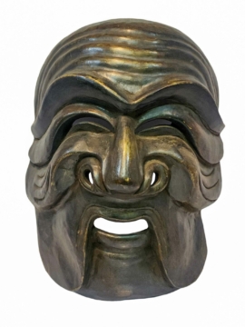 Máscara tribal de madera de álamo hecha a mano