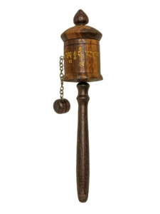 Brass and Wood Hand Held Prayer Wheel