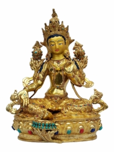 Green Tara Copper Statue - Goddess of Compassion