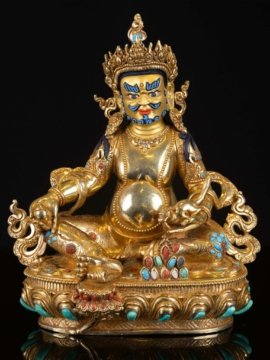 Yellow Jambhala Copper Statue – Gold-Plated Face
